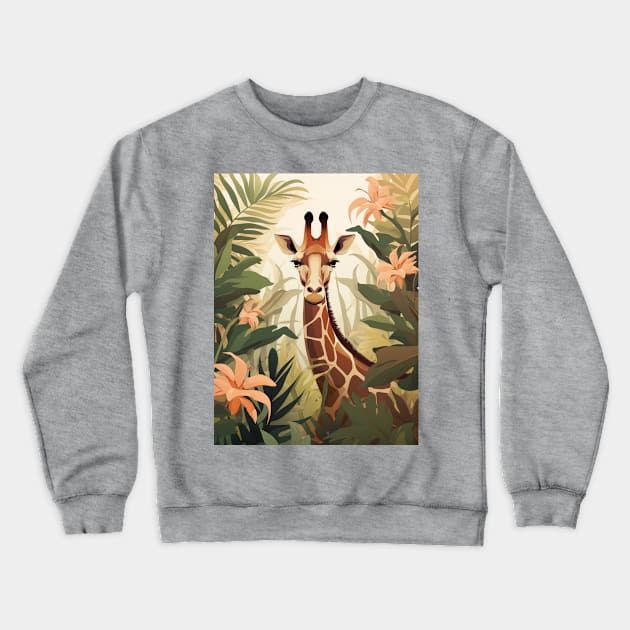 Giraffe in the Jungle Crewneck Sweatshirt by JunkyDotCom